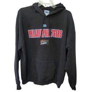 NBA Philadelphia 76ers Hoodie Mens XL Black Graphic Sweatshirt Blocore Fancore